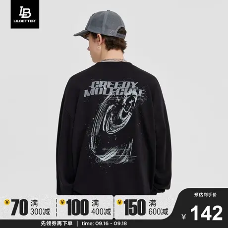 LiLbetter圆领卫衣男2023秋季新款外套潮牌上衣oversize美式衣服商品大图