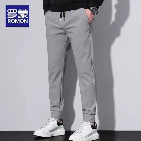 罗蒙裤子男款2023春秋季新款男士休闲裤时尚潮流束脚卫裤运动长裤商品大图