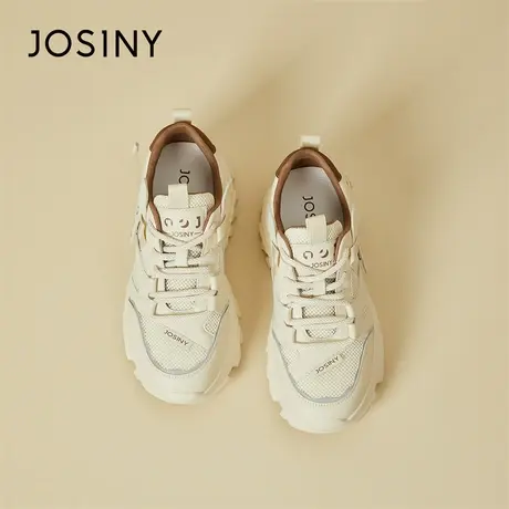 Josiny/卓诗尼老爹鞋女款2024新款春季运动鞋百搭厚底增高小白鞋商品大图
