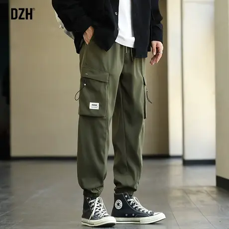 男士军绿色工装裤男春夏痞帅高级感裤子宽松束脚裤休闲裤男裤百搭商品大图