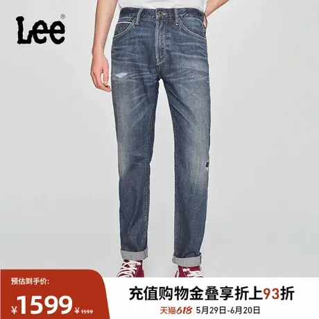 Lee商场同款25春夏新品731舒适中腰锥形101+复古中深蓝男牛仔裤潮商品大图
