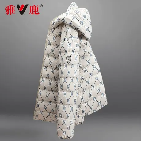 雅鹿情侣款连帽轻薄羽绒服男2024秋冬装新款时尚保暖防寒轻便外套商品大图