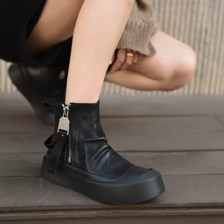 Artmu阿木原创复古休闲暗黑马丁靴女厚底短靴西部牛仔靴帅气靴子商品大图