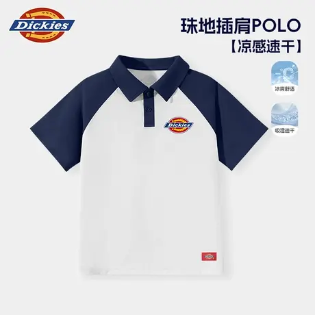 Dickies童装男童短袖t恤夏季男孩撞色拼接polo衫儿童速干体恤薄A商品大图