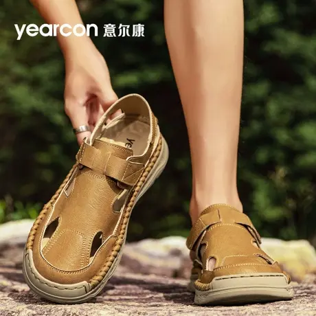 意尔康男鞋夏季外穿包头凉鞋2025新款休闲凉皮鞋男软底开车沙滩鞋商品大图