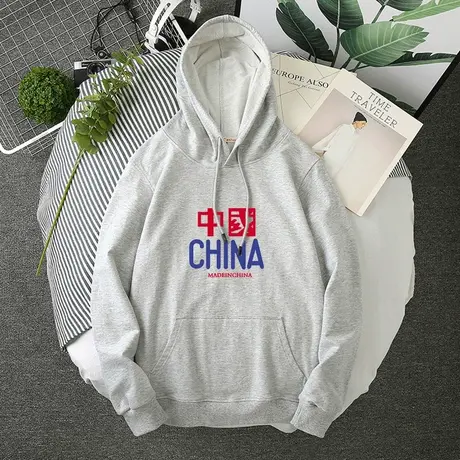 国潮oversize小众连帽卫衣女2021年秋天宽松薄款复古大码带帽外套商品大图