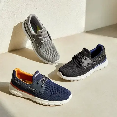 Skechers斯凯奇男鞋春季新款编织网面透气舒适一脚蹬休闲鞋210237商品大图
