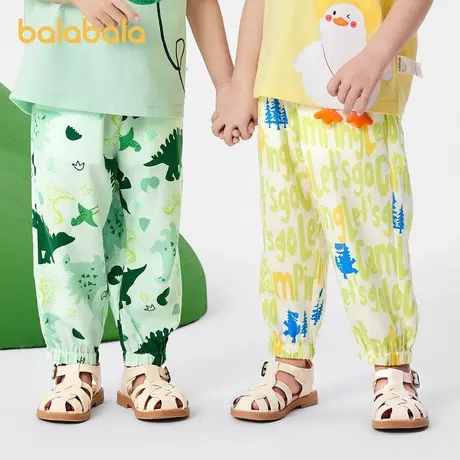 巴拉巴拉童装男童裤子宝宝防蚊裤儿童长裤2024新款夏装束脚休闲裤图片
