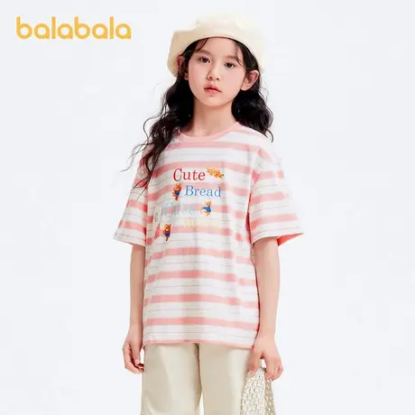 巴拉巴拉儿童短袖女童t恤2025新款夏装大童宽松舒适舒适凉爽气萌图片