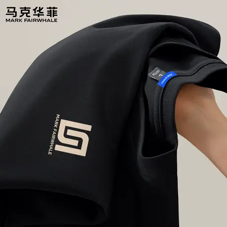 马克华菲重磅长袖男t恤春秋2025新款圆领打底衫男生纯棉休闲上衣X商品大图
