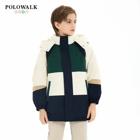 【90白鸭绒】POLOWALK童装男童羽绒服25冬新品可脱帽保暖长袖上衣商品大图