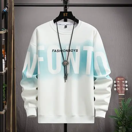 卫衣男款春秋季潮牌潮流渐变印花长袖t恤男生新款宽松圆领打底衫商品大图