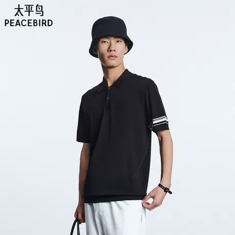 【商场同款】太平鸟男装 条纹修身男士夏季线套衫POLO衫B1EEE2991商品大图