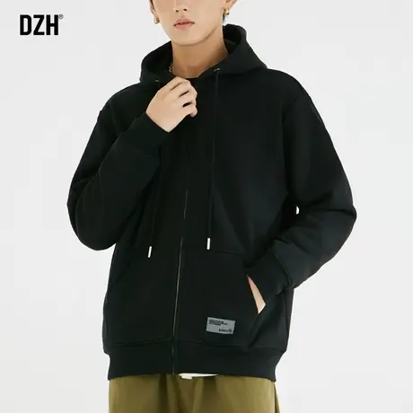 男士美式开衫卫衣秋季男2023新款连帽宽松上衣情侣装秋装运动外套商品大图