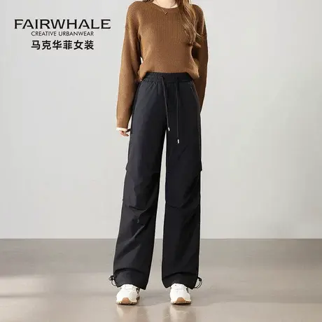 马克华菲直筒羽绒裤女冬季2025新款户外防风保暖加厚显瘦休闲裤子图片