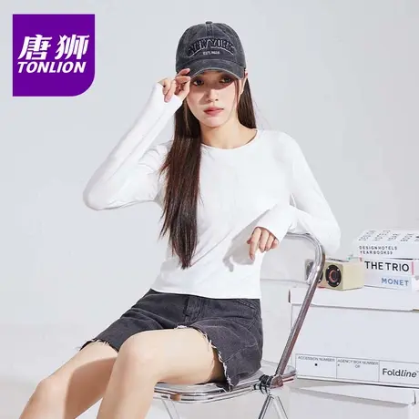 唐狮白色打底衫女2025新款冬季女士修身内搭显瘦保暖长袖上衣VB商品大图