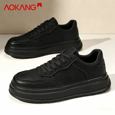 奥康男鞋2026新款冬季黑色耐脏休闲板鞋男士百搭运动鞋图片