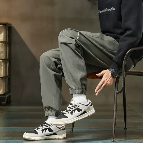 唐狮春秋季男士休闲长裤设计显瘦宽松束脚裤百搭休闲今年流行TMTA图片