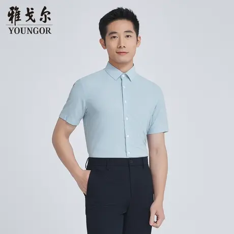 雅戈尔奥莱 商场同款男士短袖衬衫新款官方正品商务休闲短袖衬衫商品大图