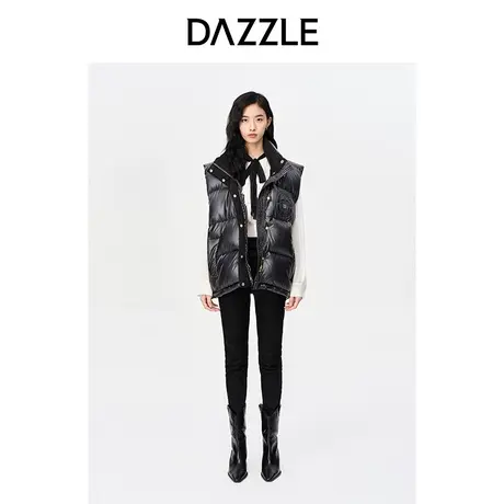 【七七酱专享】DAZZLE地素奥莱冬通勤黑色百搭轻薄泡芙面包羽绒服图片