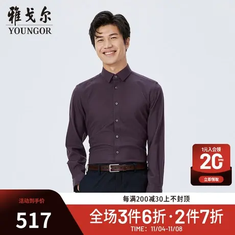 【商场同款】雅戈尔男士衬衫秋冬新款官方商务休闲长袖衬衫S3924商品大图