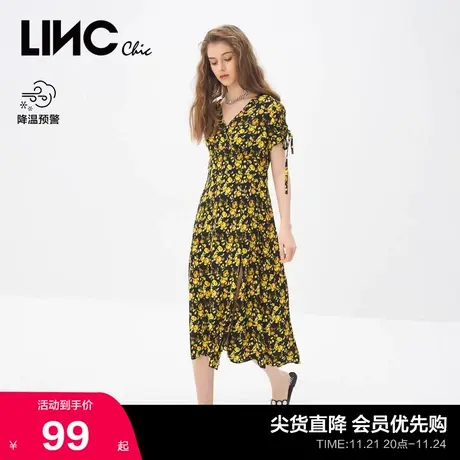 【连衣裙合集】LINC金羽杰连衣裙女长款碎花连衣裙S212DR348图片