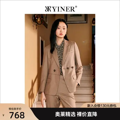 YINER音儿专柜女装2022春季新款通勤OL风西装短外套图片