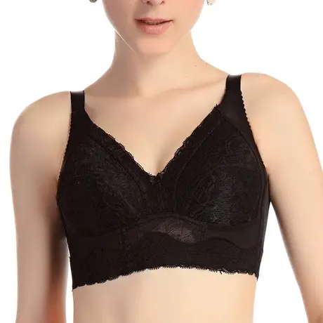 大胸显小内衣女薄款大码聚拢缩胸防下垂收副乳显胸小文胸夏季神器商品大图