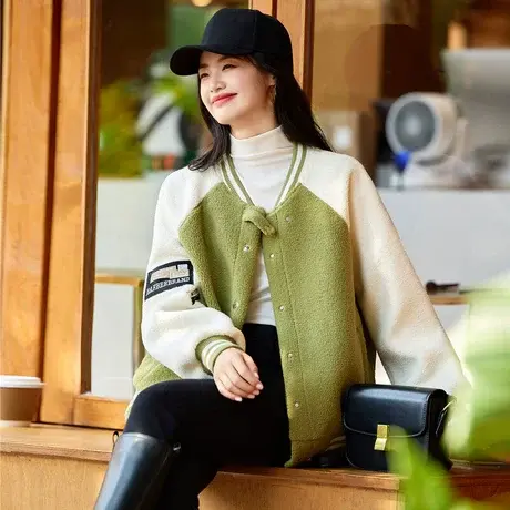 时尚气质减龄皮草外套女士2023年冬季新款百搭休闲设计感夹克上衣商品大图