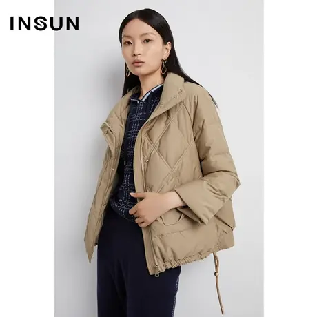 INSUN恩裳线上专选冬季绗缝设计短款羽绒服图片