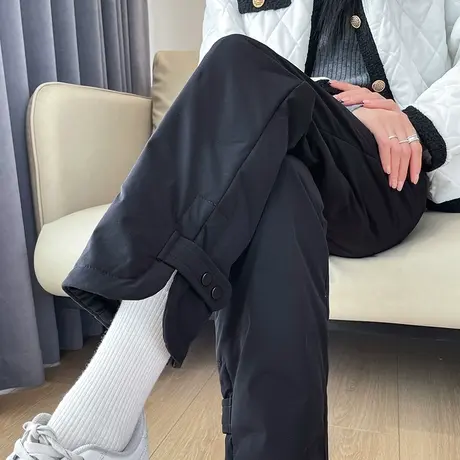 白鸭绒轻薄羽绒裤女冬季外穿2024新款加厚保暖小个子直筒加绒棉裤图片