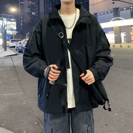 桑延同款魔术贴冲锋衣三合一男款高级感风衣登山外套机能工装夹克商品大图