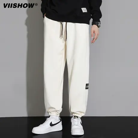 VIISHOW秋冬季潮牌男款休闲束脚长裤子新款松紧腰宽松男士运动裤商品大图