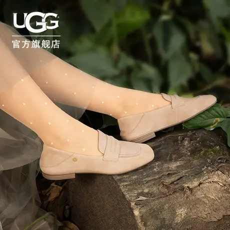 UGG夏季女士单鞋绒面休闲舒适时尚一脚蹬乐福鞋豆豆鞋 1128414商品大图