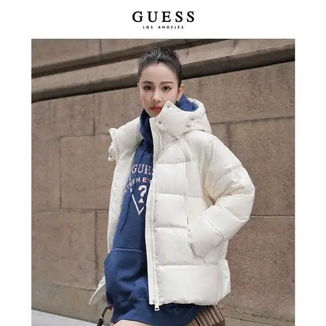 GUESS23年新款秋男女同款连帽简约经典款保暖羽绒服-Q3PL16W55R0图片