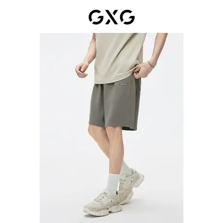 GXG奥莱23年夏新品宽松直筒简约绣花休闲舒适五分裤短裤男商品大图