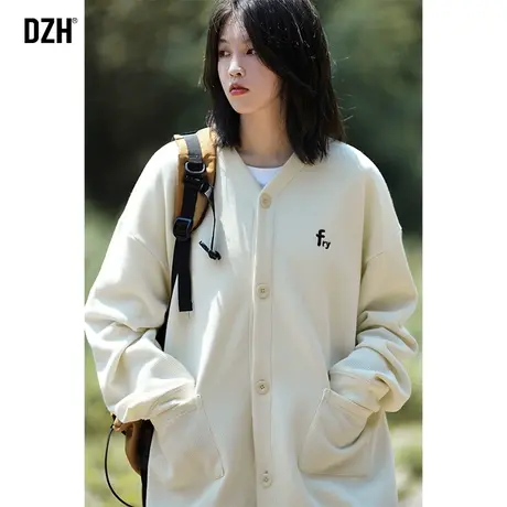 情侣开衫卫衣男高级感春季刺绣休闲外套2024新款日系上衣慵懒chic商品大图