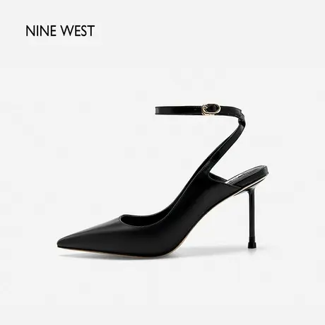 Nine West/玖熙时装凉鞋女2023年夏季新款一字踝带法式后空超高跟商品大图