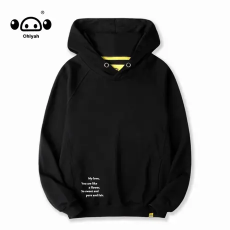 美式卫衣女春秋2023新款国潮女士情侣装连帽黑色运动长袖班服定制商品大图