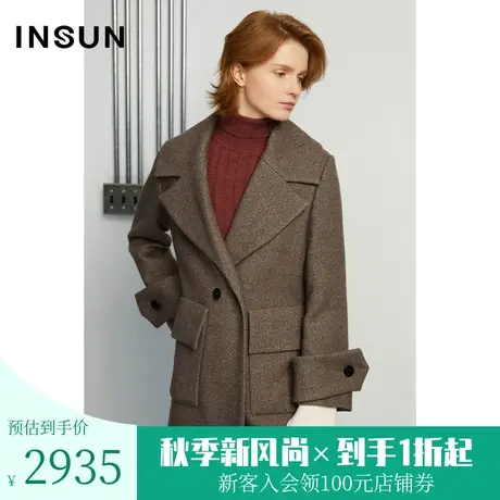 恩裳商场同款冬季经典时尚羊毛大衣舒适保暖宽松毛呢外套商品大图