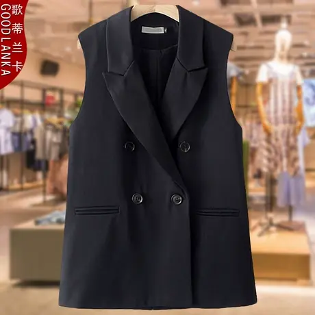 2022新款胖妈妈春秋款西装马甲外套洋气时尚加肥加大码女马夹上衣图片