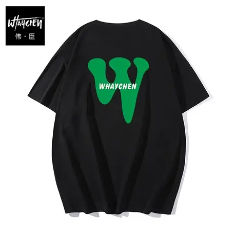 伟臣潮牌大码男装字母印花短袖T恤男胖子加肥加大宽松纯棉半袖夏商品大图