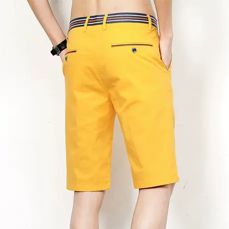 男中裤修身薄款弹力短裤男纯棉感五分裤夏季休闲裤沙滩裤潮流彩色图片