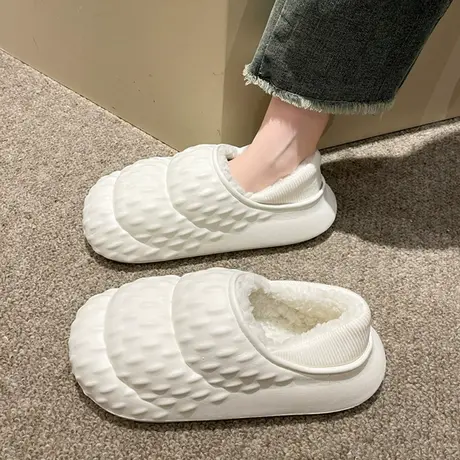 秋冬季防水棉拖鞋女士包跟室内家居外穿防滑加绒月子鞋棉拖男冬天商品大图