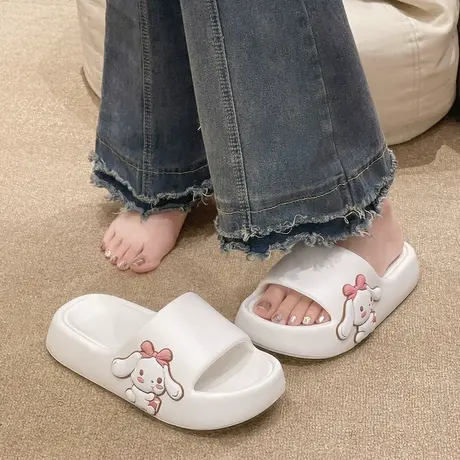 防滑凉拖鞋女夏季外穿可爱卡通大耳狗室内居家洗澡踩屎感厚底拖鞋商品大图