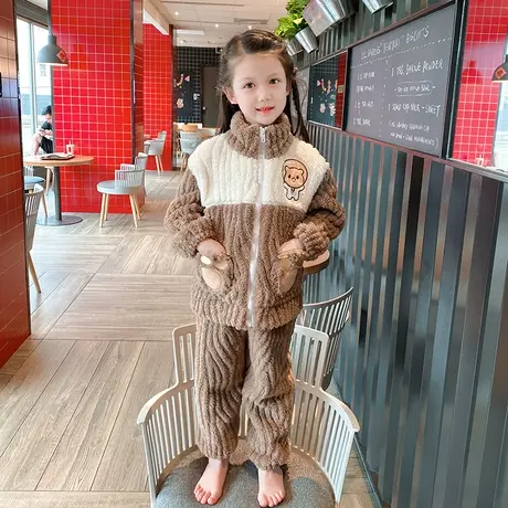 儿童秋季套装2022新款女童装时髦套装洋气加绒小女孩秋冬装炸街图片