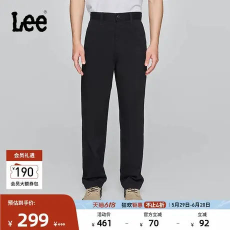 Lee25春夏新品舒适直筒Logo织标男日常休闲布裤潮流LMB009918204图片