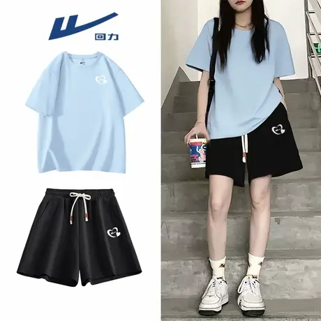 回力运动套装女2025新款夏短袖时尚洋气减龄两件套胖mm大码女装Z2图片