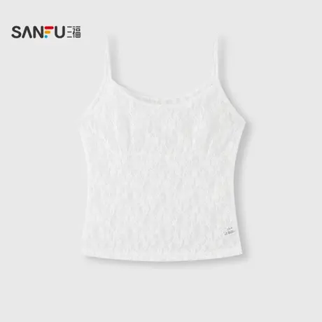 三福女夏季花朵蕾丝吊带背心 甜美时尚休闲外穿内搭上衣503156商品大图