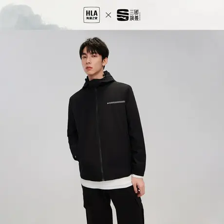 HLA/海澜之家三国系列夹克抽绳连帽字母点缀易搭外套男图片